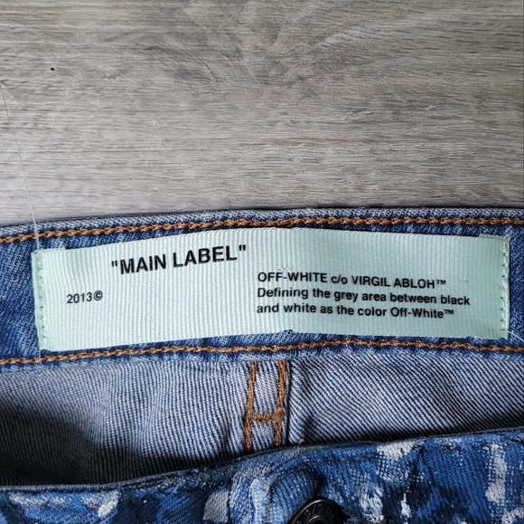 Off-White Blue Tapestry Print Skinny Jeans - Picture 8 of 10